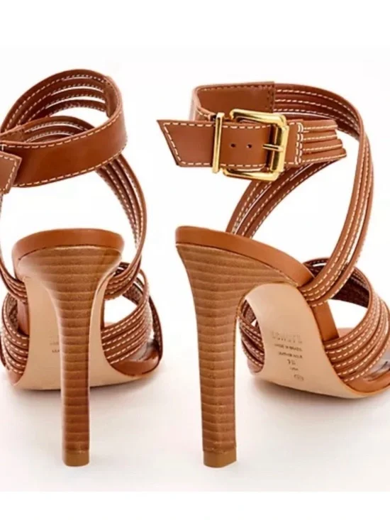 Schutz Brown Strappy High Heel Sandal - Picture 3 of 4